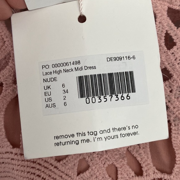 MISSGUIDED - LACE HIGH NECK MIDI DRESS SIZE 2 - Picture 3 of 3